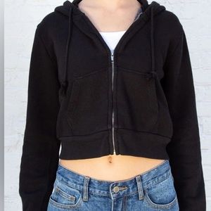 Brandy Melville Black Crystal Zip up
